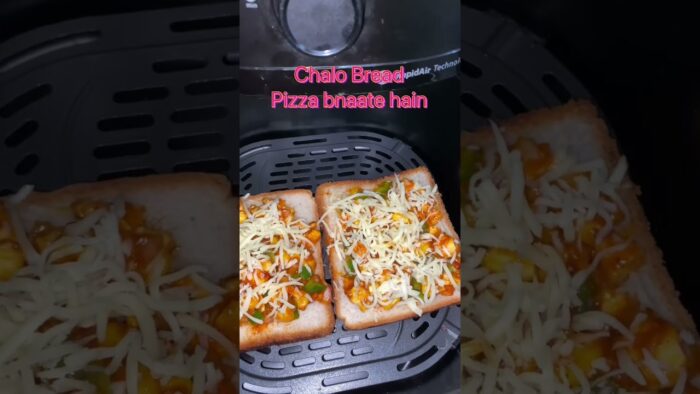 Bread Pizza in Air Fryer #shorts #ytshorts #youtube #food #recipe #cooking #airfryerrecipes