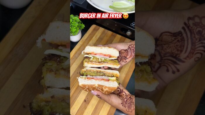 Burger in Airfryer 😍 | Burger Recipe ❤️ | #food