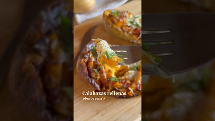 Calabazas rellenas en freidora de aire #receta #cocinacontichi #recetasfaciles #calabaza