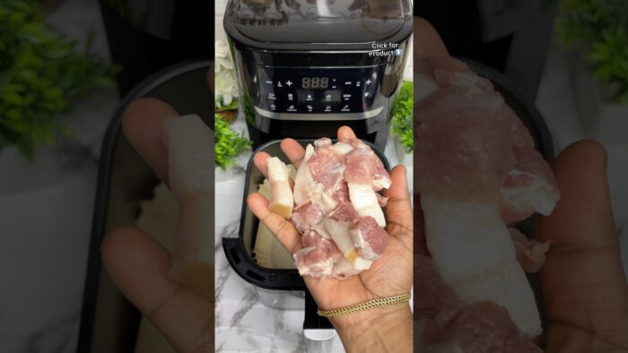 Cerdo crujiente en freidora de aire | Receta fácil de cerdo en 25 minutos | Cerdo jugoso y sabros…