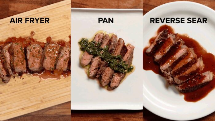 Cómo preparar el filete perfecto (freidora de aire vs. sartén de hierro fundido vs. horno)
