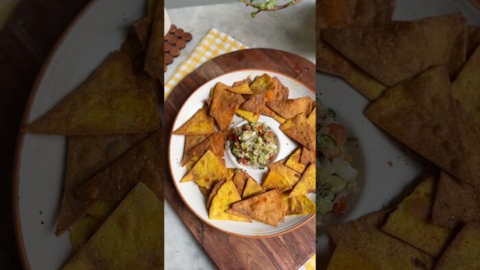 Complete homemade nachos with avocado Salsa recipe 🥑😋 #avocado #nachos #airfryerrecipes