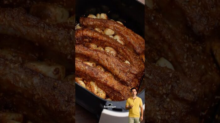 Costilla asado con ajo en freidora de aire 🍖🔥 #RecetasFáciles #CocinaRápida #AirFryer