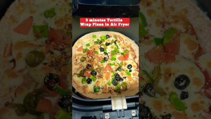 Crispy Air Fryer Tortilla Pizza in just 5 mins  #shorts #pizza #airfryerrecipes