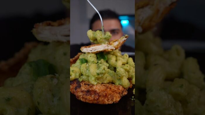 Crispy Chicken Bowl Filled with Creamy Pesto Pasta 🍝🔥 | Air Fryer Recipe