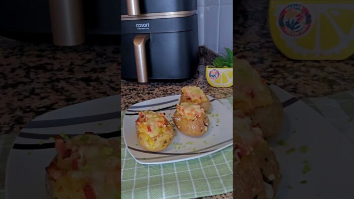 Esto tienes que hacerlo: Patatas rellenas con bacon en tu freidora de aire #freidoradeaire #patatas
