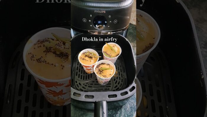 First time trying dhokla in airfry #airfryerfood #airfryerrecipes #food #cooking #recipe