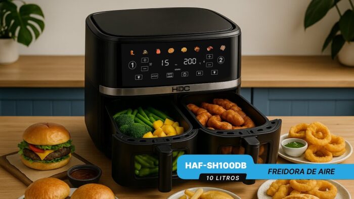 Freidora de Aire de 10L HAF-SH100DB con Doble Cesta | Cocina Más, Mejor y Sin Aceite