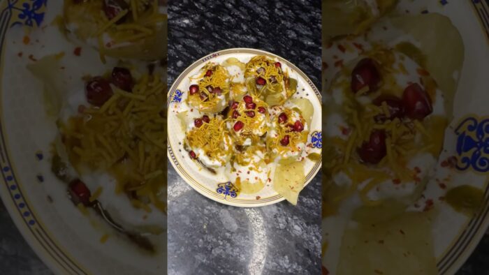 Healthy Airfryer Aloo Tokri Chaat #recipe #food #recipe #healthyfood #diet #bhelpurichaat #hing