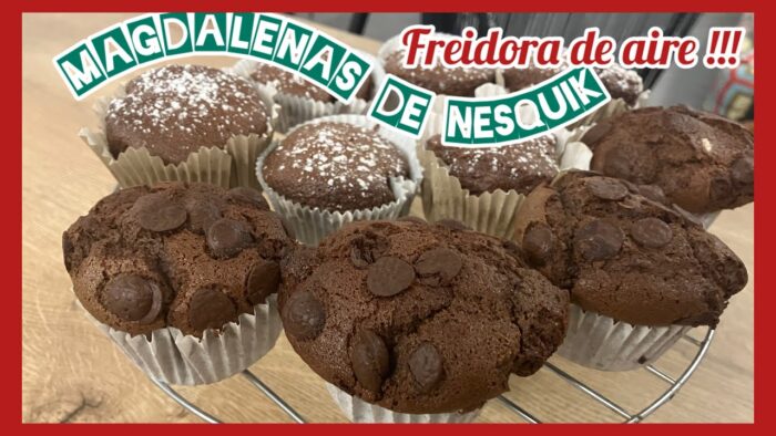 🤎 Magdalenas ESPONJOSAS AIR FRYER/ RECETA FÁCIL Y RÁPIDA  #freidoradeaire #recetasfaciles #recetas