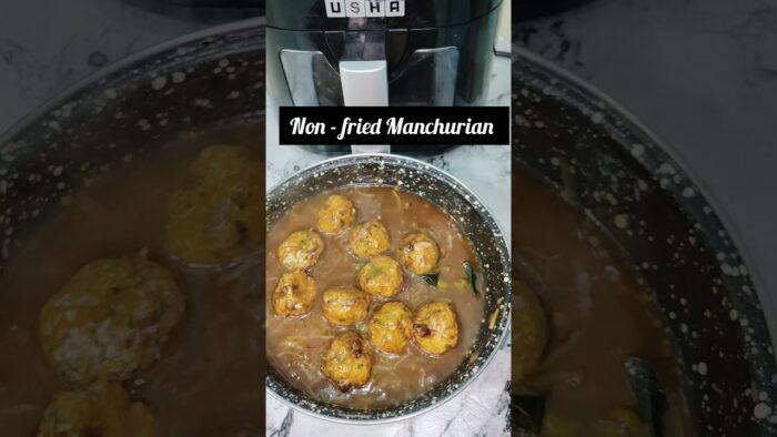 Non fried Manchurian recipe in Air Fryer 😋 #trending #airfryerrecipes #viral #shorts #manchurian #yt