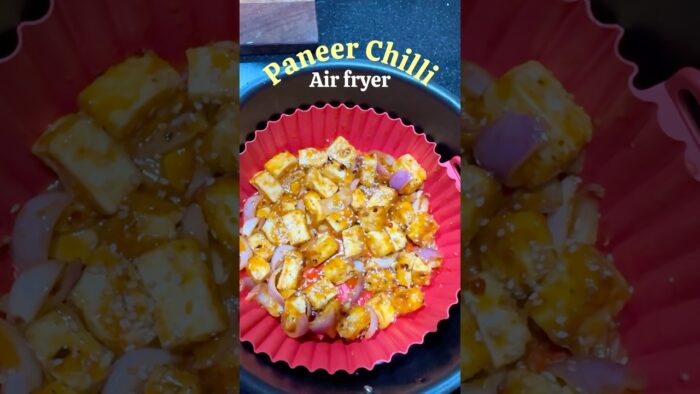 Paneer Chilli in Airfryer, Crispy. Spicy. Guilt-free!  Simple recipe 😋🔥 #airfryermagic