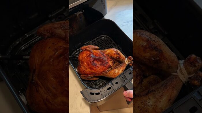 Pollo entero en freidora de aire