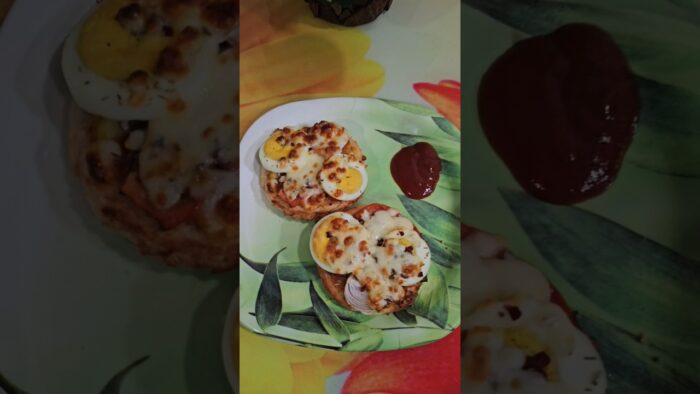 Quick and Easy Bread Pizza with Egg using Air Fryer #howto #cooking #pizza #cheese #airfryer #recipe