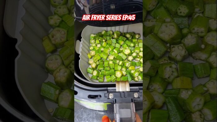 കൈകൊണ്ട് ഇളക്കാതെ വെണ്ടയ്ക്ക എയർ ഫ്രയർ 🔥#shortvideo Okra Fry in air fryer #shorts #malayalamshorts