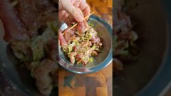 หมูปิ้งโบราณ! สูตรหม้อทอด หม้ออบลมร้อน | Air Fryer Moo Ping! Thai Grill Pork #shorts #youtubeshorts
