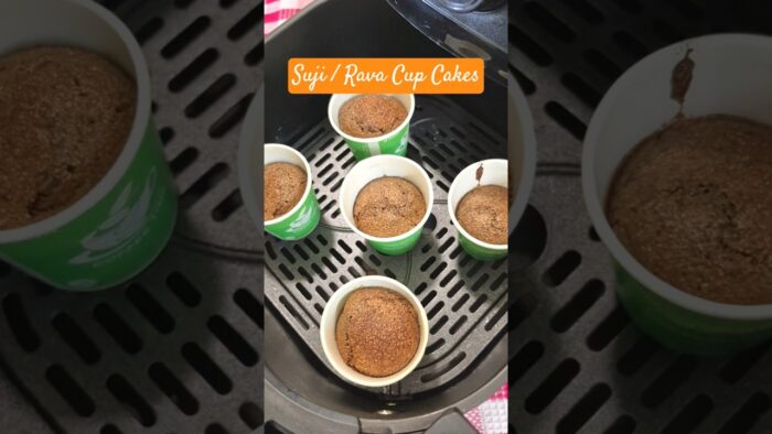 Air fryer Cup Cake Recipe 😋❤#ravacake #airfryerrecipes #cupcake #chocolatecake #ytshorts