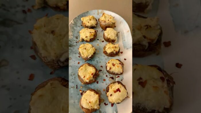 Air fryer Mini portobello mushroom appetizer👇#food #cooking #recipe #dinner #quickmeals #foryou