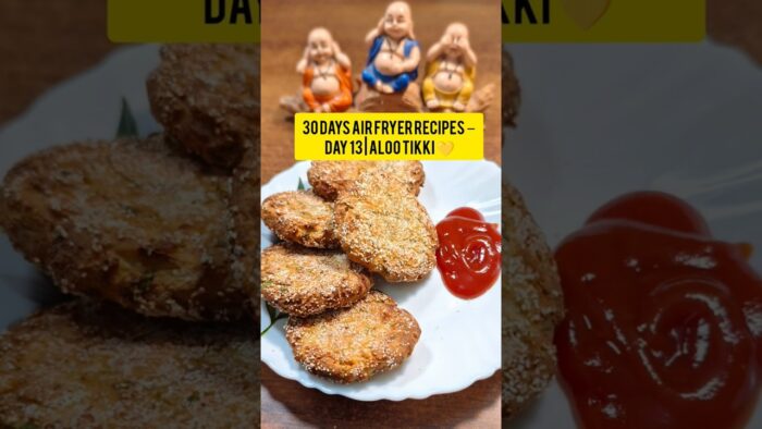 Aloo Tikki in Air fryer 🤤!Day 13/30😍🔥#shorts#trending #sainasworld#ytshorts #airfryerrecipes #viral