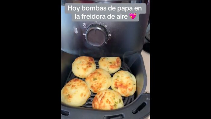 Bombas de papa en freidora de aire#shorts