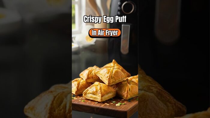 CRISPY Egg Puff in 10 Mins! | Air Fryer Indian Snack Recipe | Flaky Puff Pastry Hack
