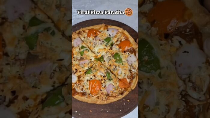 Cheesy Airfryer Pizza Paratha in 5 Minute 🍕 | Viral pizza paratha recipe 🤤🔥 | #shorts #shortsfeed