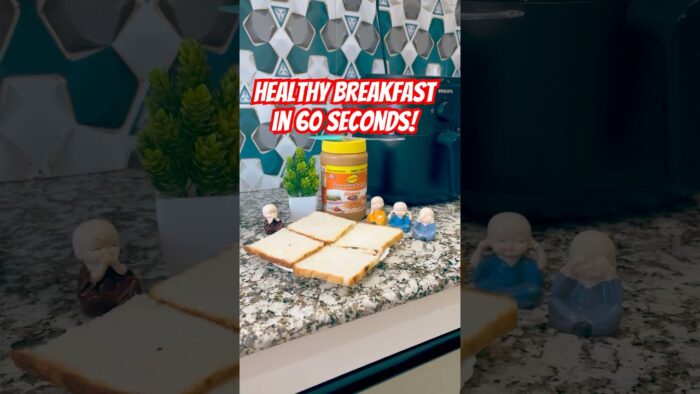Healthy Breakfast in Air Fryer | 5 Minute Morning Recipe | Peanut Butter Toast #comedy #cooking