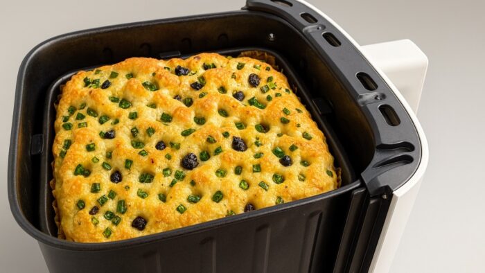 I tried something new in the AIR FRYER! This recipe for bread with herbs and olives surprised me!