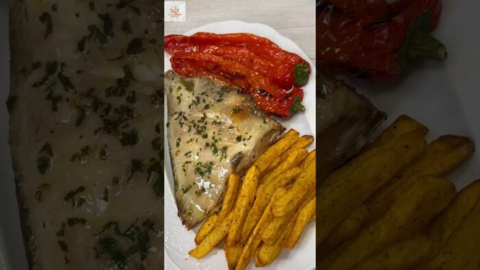 RODABALLO 🐠 con GUARNICIÓN en FREIDORA DE AIRE 🥰👩‍🍳, todo cocinado a la vez, muy sano y delicioso 💝