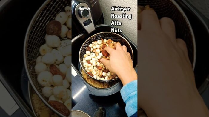 Roasting Atta Nuts in Airfryer For Laddu #shortsfeed