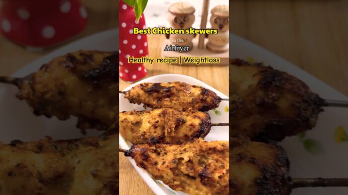 Skewer chicken recipe #konkonacooks #airfryerrecipes #shorts #chickenskewers #food #healthyrecipes