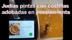 judías pintas con costillas adobadas en cocción lenta en Thermomix