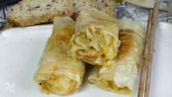 Rollitos de primavera con carne de pollo