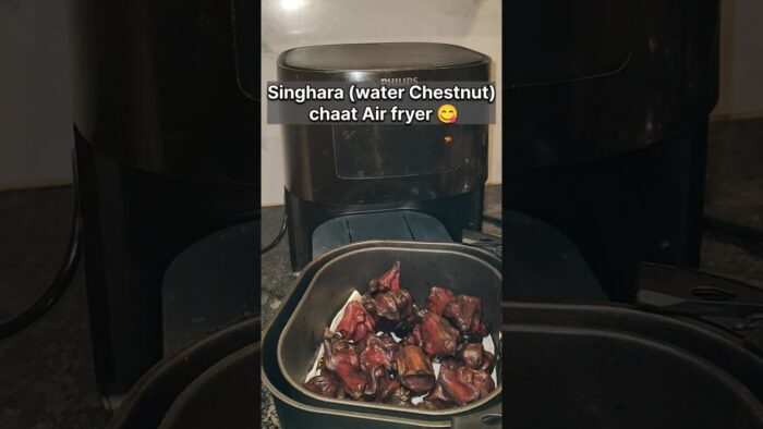 singhara(Water Chestnut) chaat recipe, Airfryer😋#waterchestnut #singhara #airfryer #chaat #shorts