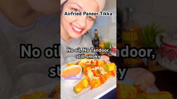 Airfried Paneer Tikka 😍 | No Oil | Restaurant Style Paneer Tikka at Home #youtubeshorts #foodshorts