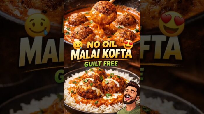 «Bina Tel ka Malai Kofta Recipe 😋 |Air Fryer Series»#MalaiKofta #NoOilCooking#HealthyRecipes #shorts