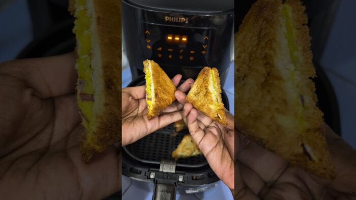 Bread Potato Sandwich in Air Fryer 👌🫣| Crispy Sandwich 🥪#shorts #shortsfeed #recipe #viral #trending