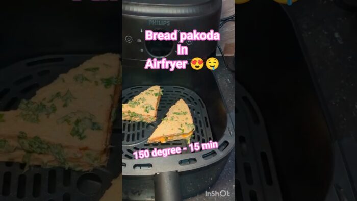Bread pakoda in airfryer 😘🤤#airfryerrecipes #airfryer #breadpakoda #lessoilrecipe #healthysnacks