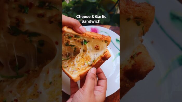 Cheese & Garlic Sandwich | Easy Air Fryer Recipe #sandwich #shorts #cheese #shortsfeed #viral
