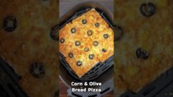 Cheesy Corn & Olive Bread Pizza 😍 | 5-Min Airfryer Recipe