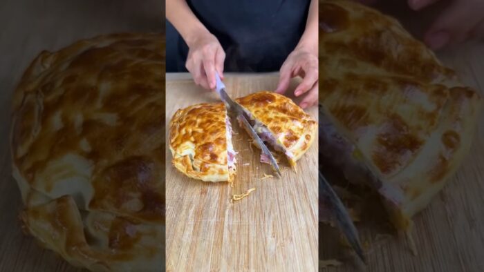 Chicken filled pastry pie made in the air fryer #recipe #cooking #food #foodie #beef #chicken #short