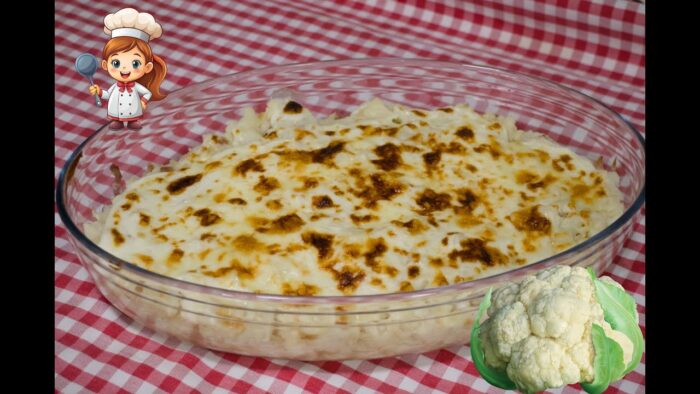 Cómo hacer en freidora de aire coliflor con bechamel gratinada😋😋😋