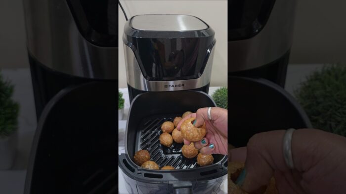 Crispy Pani Puri Made in Air-Fryer | Healthy Street Food #youtubeshorts #shorts #panipuri #airfryer