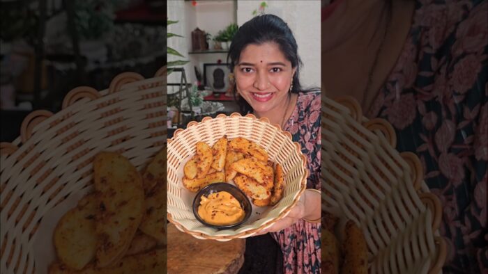 Crispy tasty airfryer potato wedges 🍟 #airfryerrecipes #snacks #airfryer #snacks