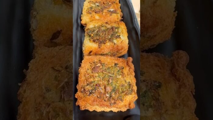 Garlic Butter Peas Pockets in Air Fryer 🤤 | Healthy Snack#recipe #foodshorts #poojafoodlibrary