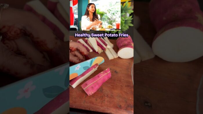 Healthy Sweet Potato fries in Airfryer #shorts #ytshorts #sweetpotatorecipes #airfryerrecipes