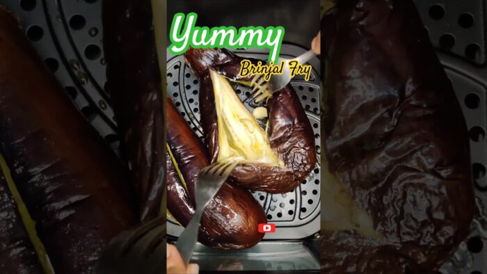 🍆 Perfect Brinjal Fry in Airfryer #shorts