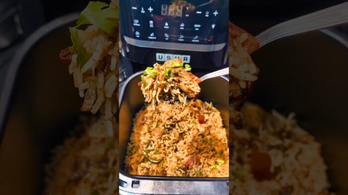 Perfect chicken pulao in Air Fryer | Air Fryer Recipe #airfryer #shorts #shortvideo #ytshorts #viral