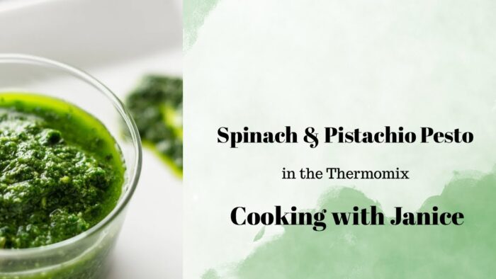 Pesto de espinacas y pistachos en la Thermomix (TM7) – Cocinando con Janice