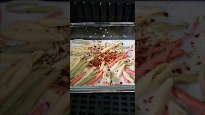 Tri Color Pasta in Air Fryer #shorts #youtubeshorts #viral #trending #recipe #pasta